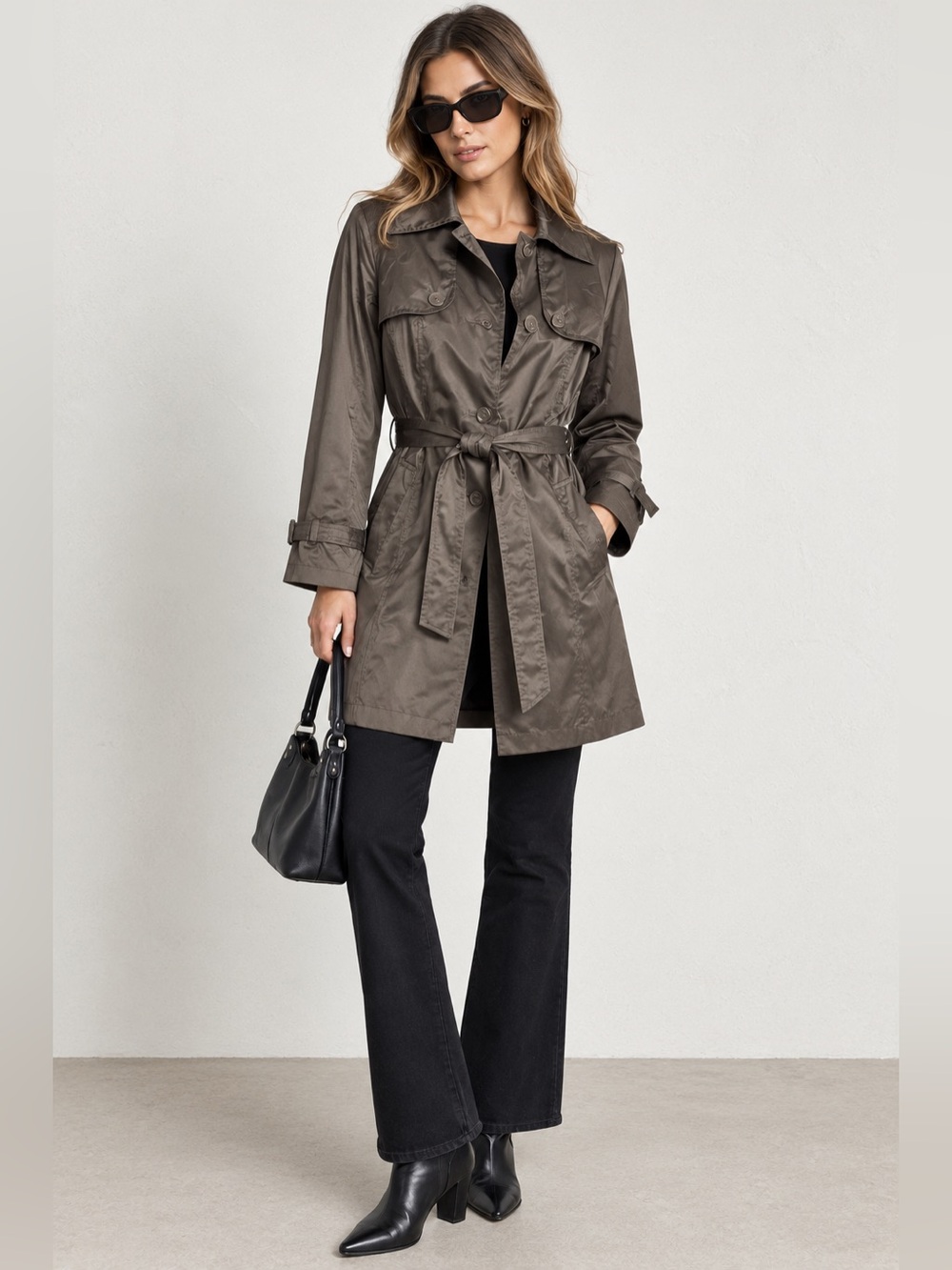 NWOT Apt 9 Trench Coat Chocolate Brown Size L